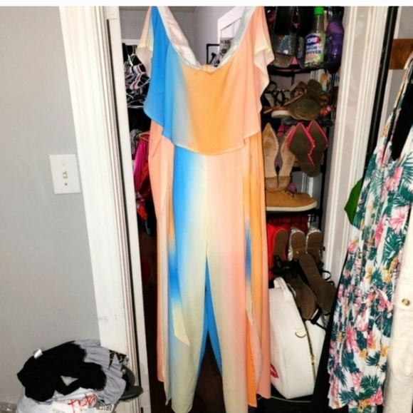 Nwot Fashion nova 1x strapless ombre jumpsuit - Picture 3 of 5
